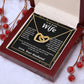 Valentine Gifts for Wife Necklace from Husband, Gifts for Wife from Husband, Wedding Gifts for Her Gifts Soulmate Message Card and Necklace Gift Box Gift Box Styles on Birthday, Wedding, Anniversary, Valentine Interlocking Heart
