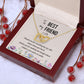 To My Best Friend On Her Wedding Day Necklace, Soul Sisters Necklace, BFF Necklace, Best Friend Gift Jewelry, Long Distance, Friends, Meaningful Necklace Message Card and Gift Box Styles on Birthday, Christmas, Anniversary  Interlocking Heart