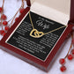 Wife Necklace Gift From Husband, Anniversary Romantic Gifts for Wife from Husband, Wife Birthday Gifts Message Card and Necklace Gifts Box Gift Box Styles on Birthday, Wedding, Anniversary, Valentine Interlocking Heart