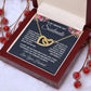 Soulmate Necklace Gifts from Husband, Wedding Anniversary Gifts for Wife from Husband, Wife Birthday Gifts from Husband, To My Wife Necklace Message Card and Necklace Gifts Box Gift Box Styles on Birthday, Wedding, Anniversary, Valentine Interlocking Hear