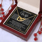 To My Beautiful Wife Necklace, Soulmate Jewelry For Women, Wife Necklace From Husband, Soulmate Gifts For Her, To My Future Soulmate Necklace Message Card and Necklace Gifts Box Gift Box Styles on Birthday, Wedding, Anniversary, Valentine Interlocking Hea