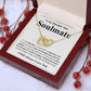Gifts For Soulmate Birthday Gifts From Husband Necklace Valentines Day, Necklace for Future Soulmate, Wedding Anniversary Jewelry for Wife Necklace Gifts from Husband - Soulmate Gift Necklace with Message Card and Gift Box Interlocking Heart