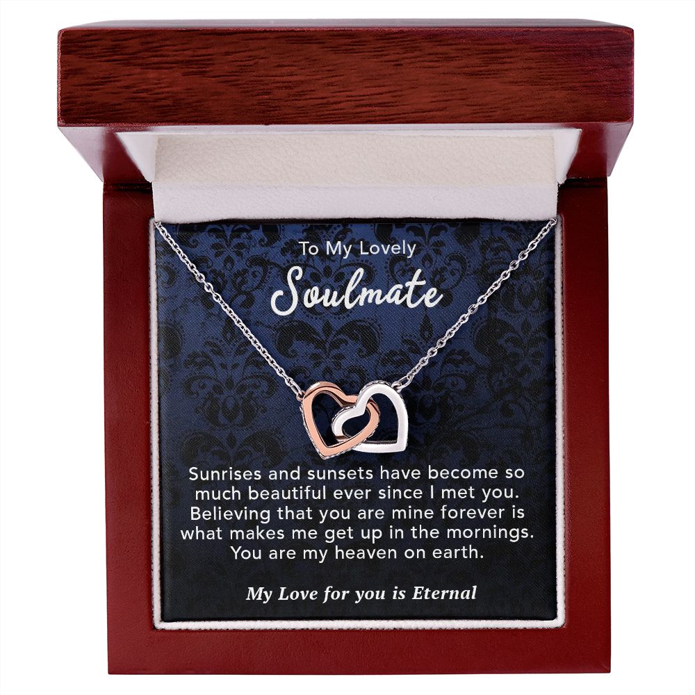 To My Lovely Wife Necklace Gift From Husband To My Badass Wife Pendant Wedding Jewelry with Message Card and Gift Box. Gift for Wife. Necklace Gift Set for Wife Necklace Gifts Box Gift Box Styles Interlocking Heart
