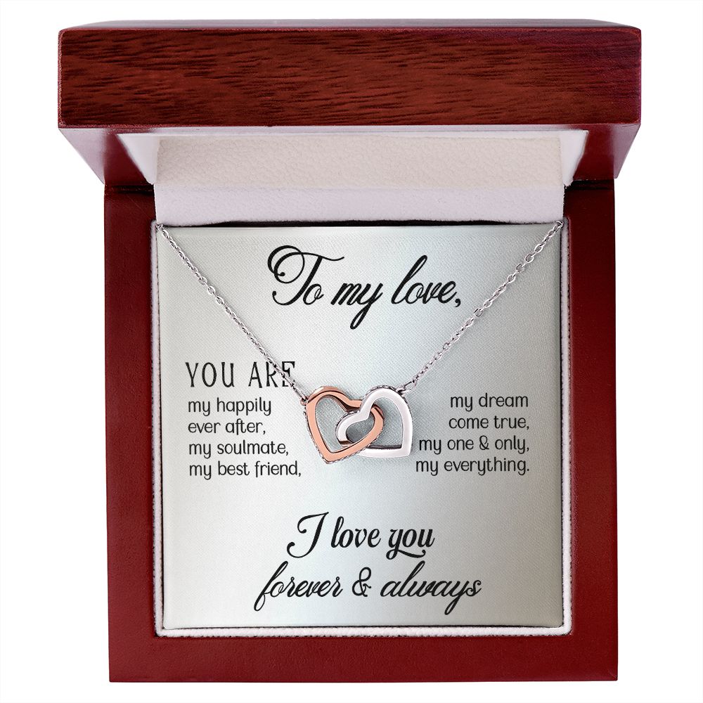 To My Love "Promise NecklaceGift for Fiance, Girlfriend, Future Wife, Wife. Fiance, Girlfriend, Future Wife, Wife Gift, Love Knot Meaningful Necklace Message Card and Gift Box Styles on Birthday, Christmas, Anniversary Interlocking Heart