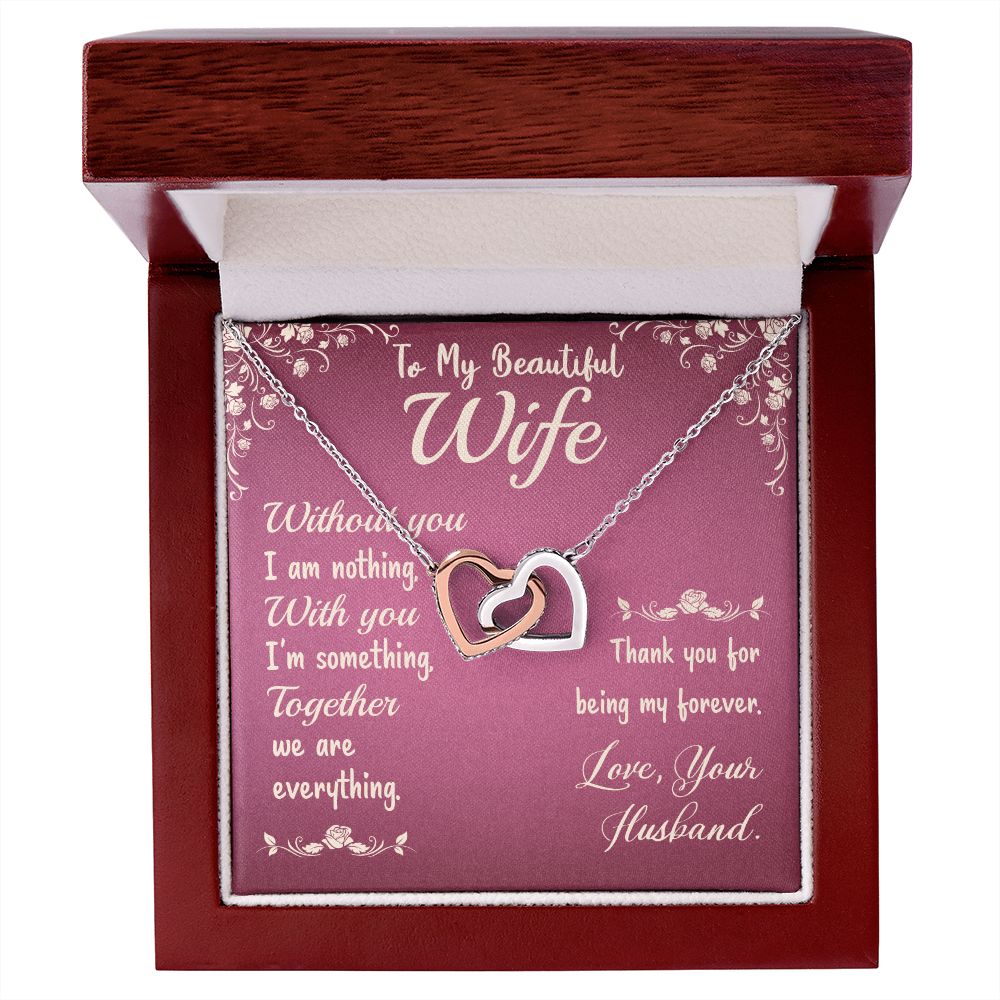 Couples Gifts,To My Wife Girlfriend Necklace Gifts From Husband, Wedding Anniversary Jewelry For Wife From Husband, Wife Birthday From Husband, To My Beautiful Wife Girlfriend Message Card and Gift Box styles On Birthday, Christmas, Anniversary  Interlock