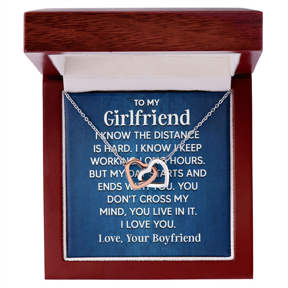 Couples Gifts Soulmate Necklace Gifts From Husband, Wedding Anniversary Jewelry For Wife From Husband, Wife Birthday Gifts From Husband, To My Unbiological Sister Message Card and Gift Box styles On Birthday, Christmas, Anniversary  Interlocking Heart