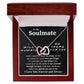 To My Soulmate Necklace To My Future Wife Necklace Gifts, Promise Necklace For Her, Fiance Gifts For Her, Valentine Gifts For Soulmate From Husband With Message Card Box LED, Soulmate Necklace For Women, To My Wife Necklace Interlocking Heart