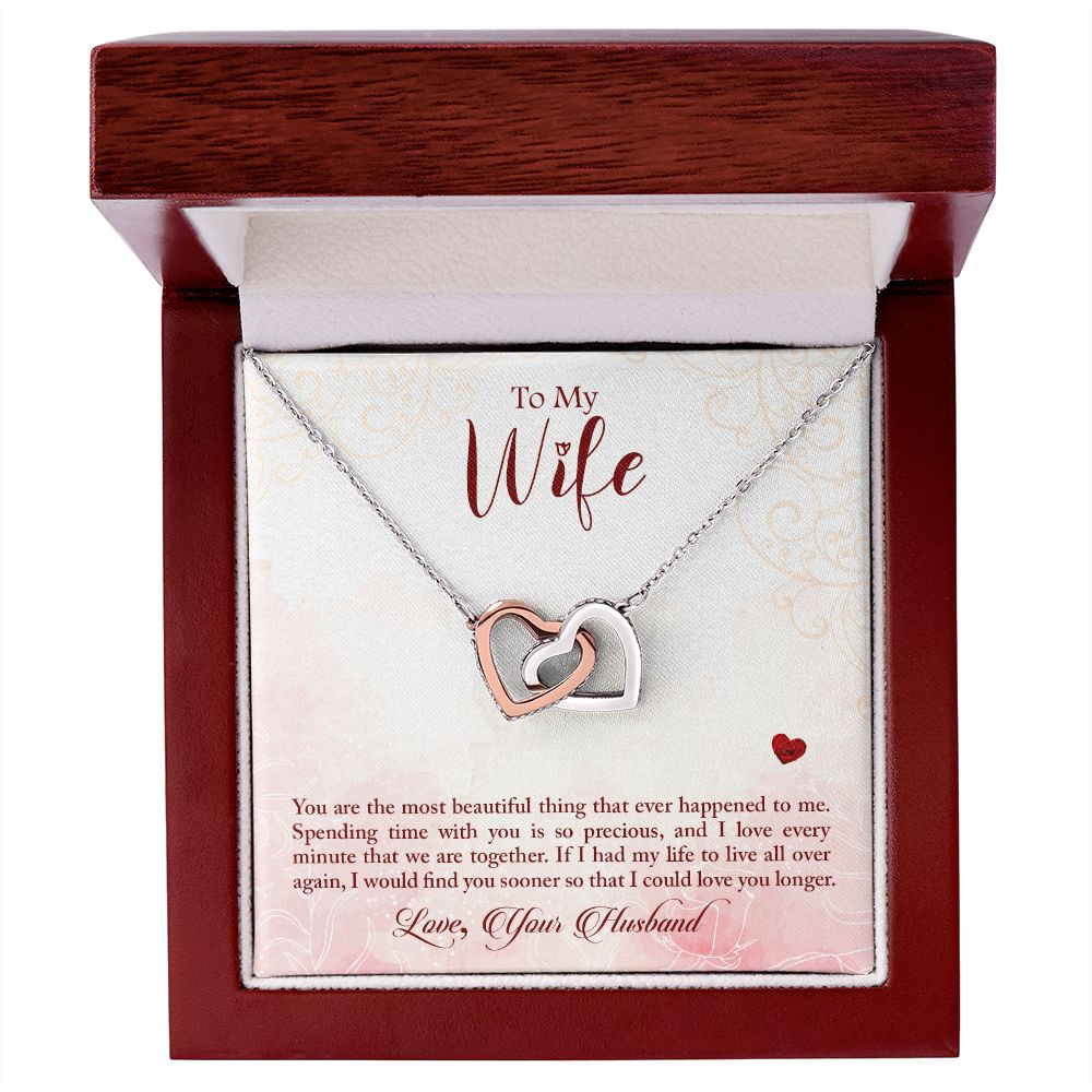 Couples Gifts,My Wife Girlfriend Necklace Gifts From Husband, Wedding Anniversary Jewelry For Wife From Husband, Wife Birthday From Husband, To My Beautiful Wife Girlfriend Message Card and Gift Box styles On Birthday, Christmas, Anniversary  Interlocking