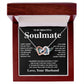 Soulmate Necklace Gift From Husband To My Badass Wife Pendant Valentines Day Anniversary Jewelry with Message Card and Gift Box. Gift for Wife. Necklace Gift Set for Wife Interlocking Heart