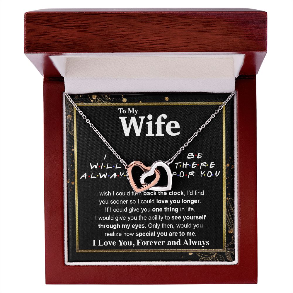 To My Wife Necklace To My Future Wife Necklace Gifts, Promise Necklace For Her, Fiance Gifts For Her, Wedding Necklace Gifts For Soulmate From Husband With Message Card Box LED, Soulmate Necklace For Women, To My Wife Necklace Interlocking Heart
