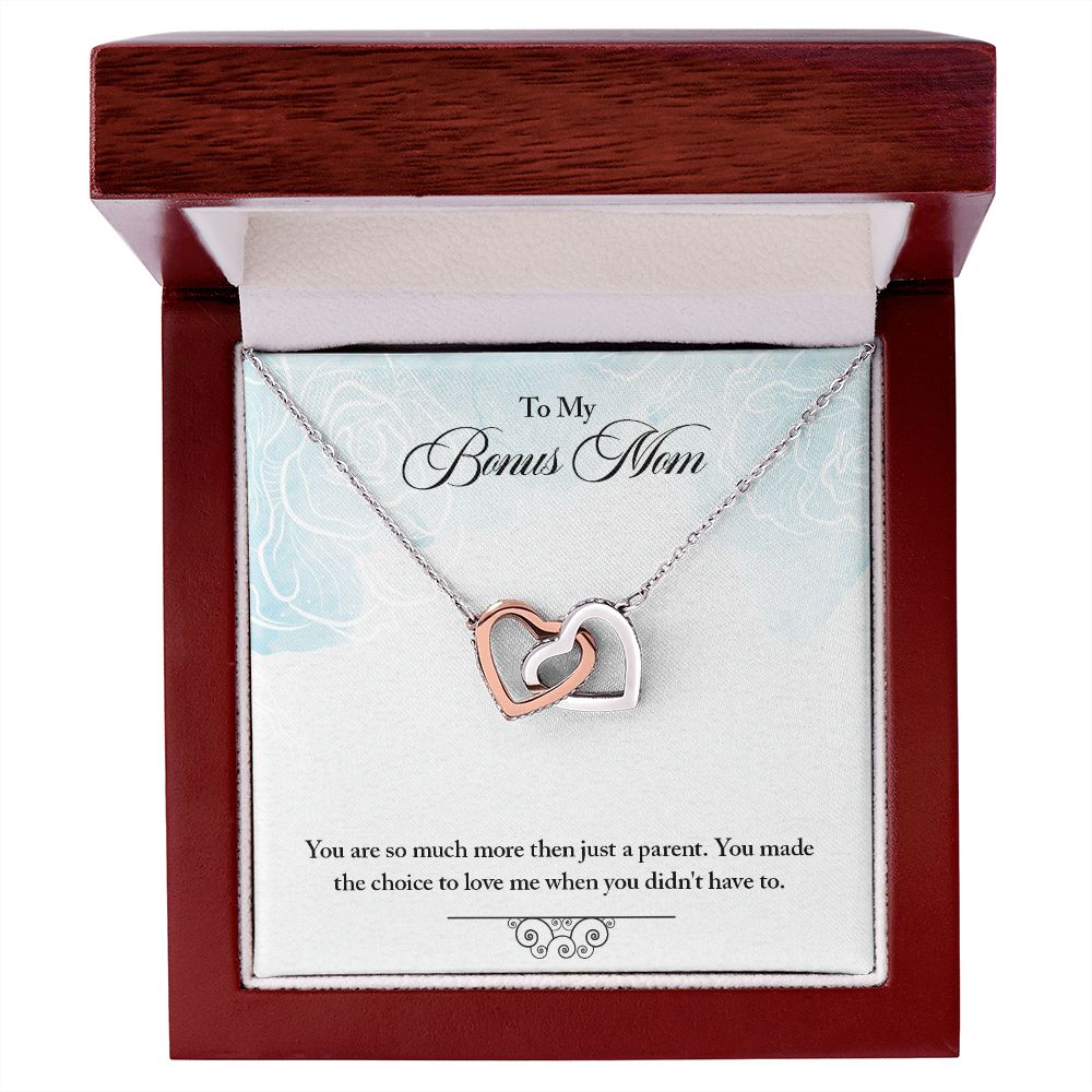My Bonus Mom Necklace, Dear Mom, Mother's Day Necklace, Gift for Mom from Daughter, Son, Amazing Mom, Perfect Mother Mother's Day Gift, Love Knot Necklace Message Card and Gift Box Styles on Birthday, Christmas, Anniversary  Interlocking Heart