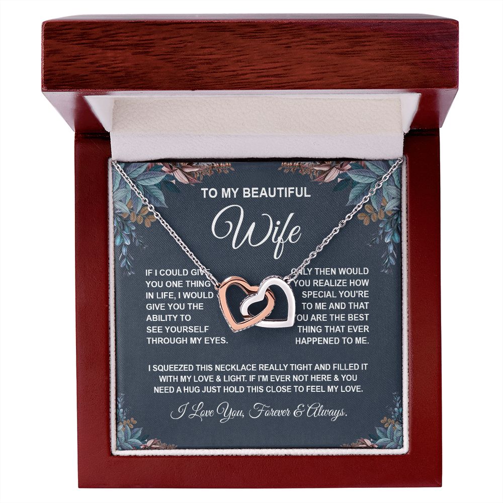 Wife Necklace Gift From Husband, For Soulmate From Husband, Wife Gifts From Husband, Necklaces For Wife From Husband To My Soulmate Necklace Message Card and Necklace Gift Box Gift Box Styles on Birthday, Wedding, Anniversary, Valentine Interlocking Heart