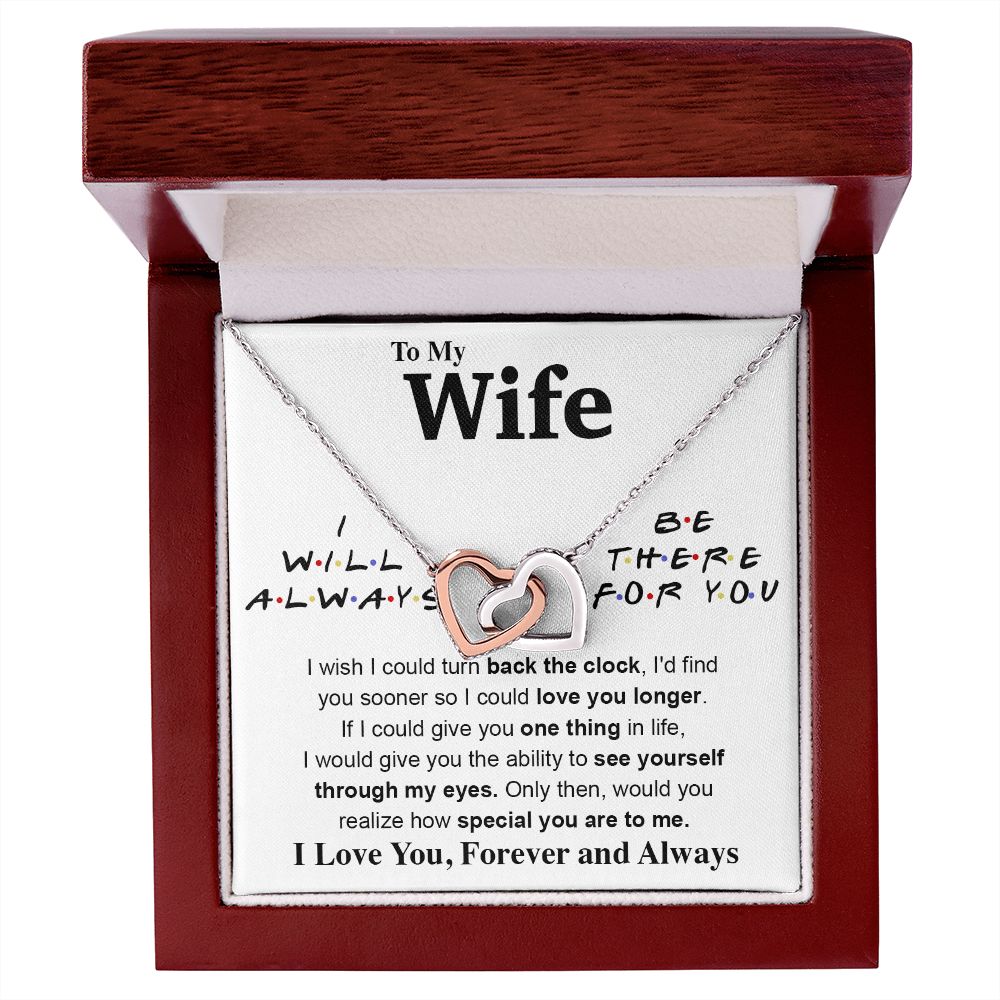 To My Wife Necklace To My Future Wife Gifts, Promise Necklace For Her, Fiance Gifts For Her, Valentine Gifts For Soulmate From Husband With Message Card Box LED, Soulmate Necklace For Women, To My Wife Necklace Interlocking Heart