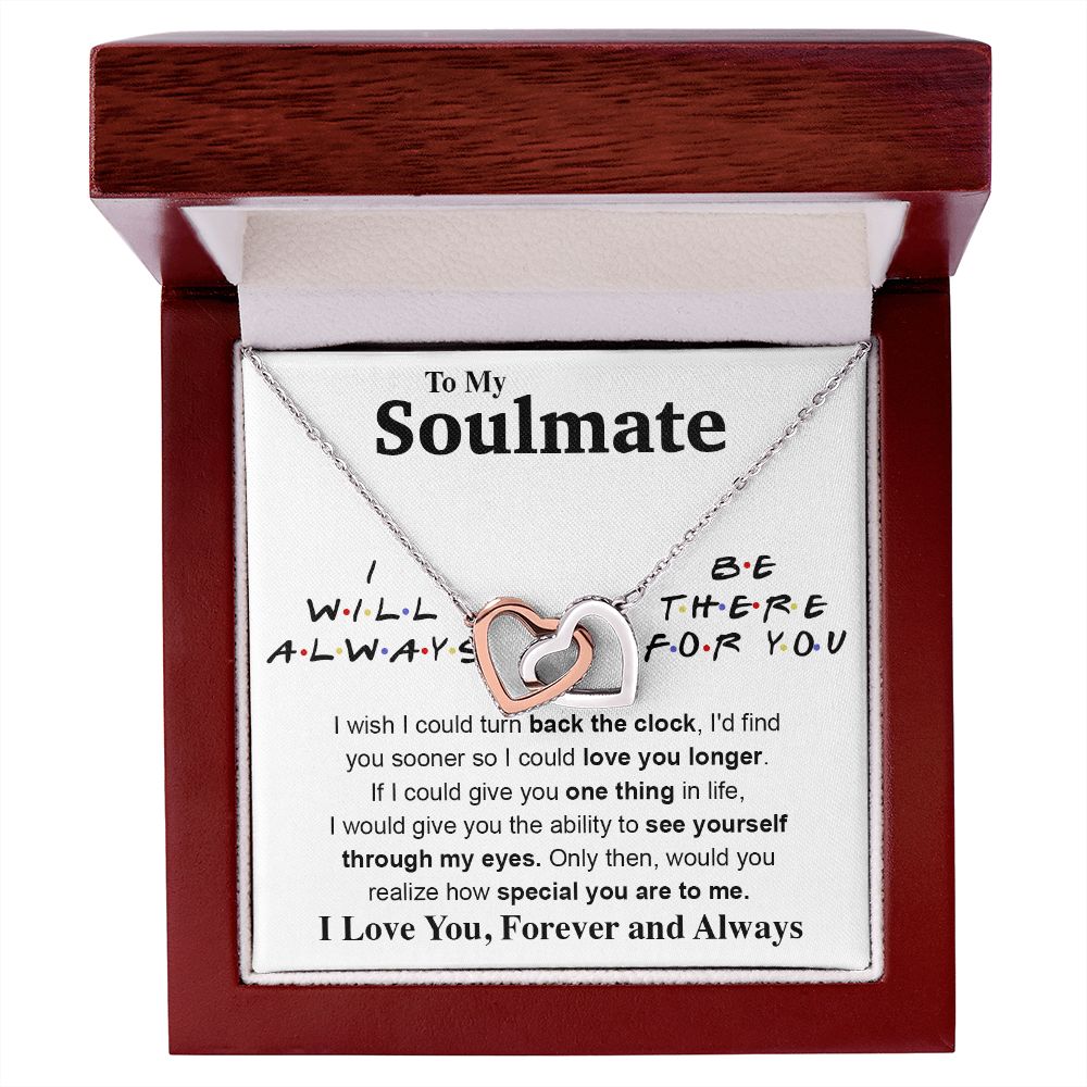 To My Soulmate Necklace To My Future Wife Gifts, Promise Necklace For Her, Fiance Gifts For Her, Valentine Gifts For Soulmate From Husband With Message Card Box LED, Soulmate Necklace For Women, To My Wife Necklace Interlocking Heart