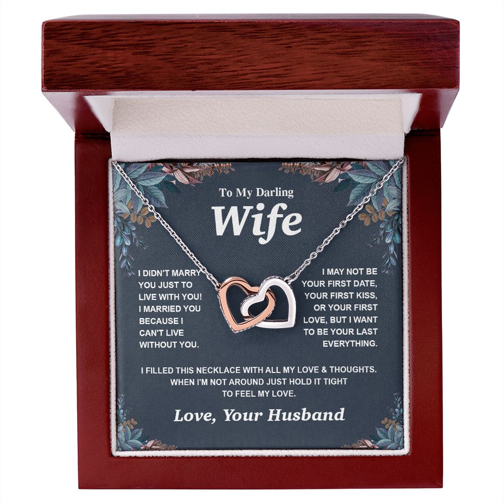 Valentine Gifts for Wife Necklace from Husband, Gifts for Wife from Husband, Valentine Gifts for Her Gifts Soulmate Message Card and Necklace Gift Box Gift Box Styles on Birthday, Wedding, Anniversary, Valentine Interlocking Heart