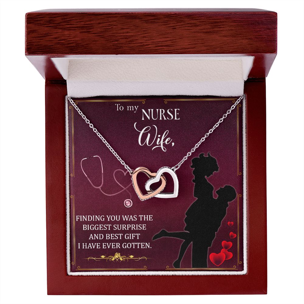 Couples Gifts,To My Nurse Wife Girlfriend Necklace Gifts From Husband, Wedding Anniversary Jewelry For Wife From Husband, Wife Birthday From Husband, To My Beautiful Wife Girlfriend Message Card and Gift Box styles On Birthday, Christmas, Anniversary  Int