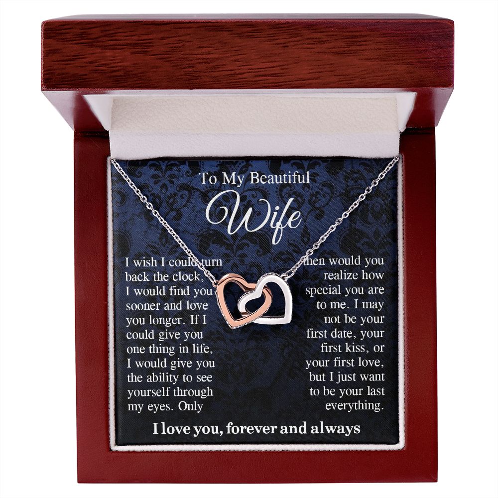 To My Beautiful Soulmate Necklace Gift For Her, Wife Gifts From Husband, Valentine Gifts For Wife From Husband To My Soulmate Necklace Message Card and Necklace Gift Box Gift Box Styles on Birthday, Wedding, Anniversary, Valentine Interlocking Heart