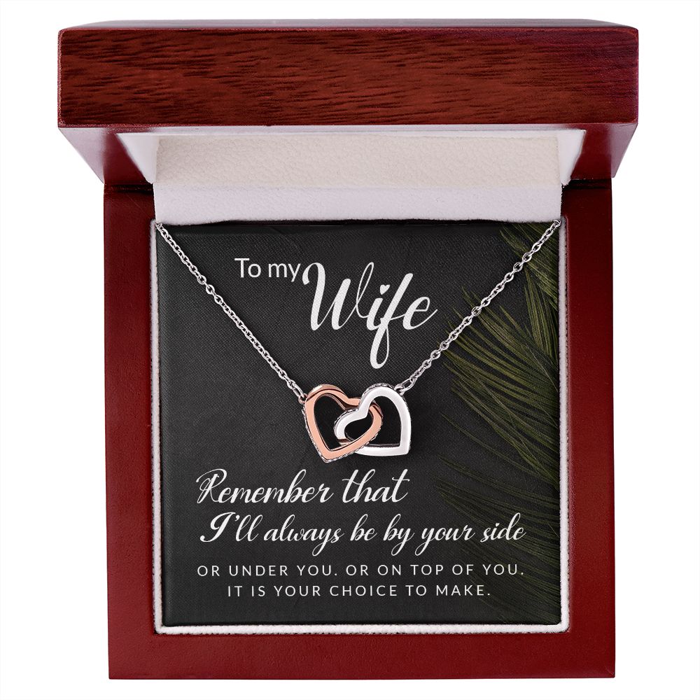 To My Wife Necklace Romantic Gifts For Her Unique Necklaces For Wife From Husband Cute Valentines Day Anniversary For Wife, Love Knot Meaningful Necklace Message Card and Gift Box Styles on Birthday, Christmas, Anniversary Interlocking Heart