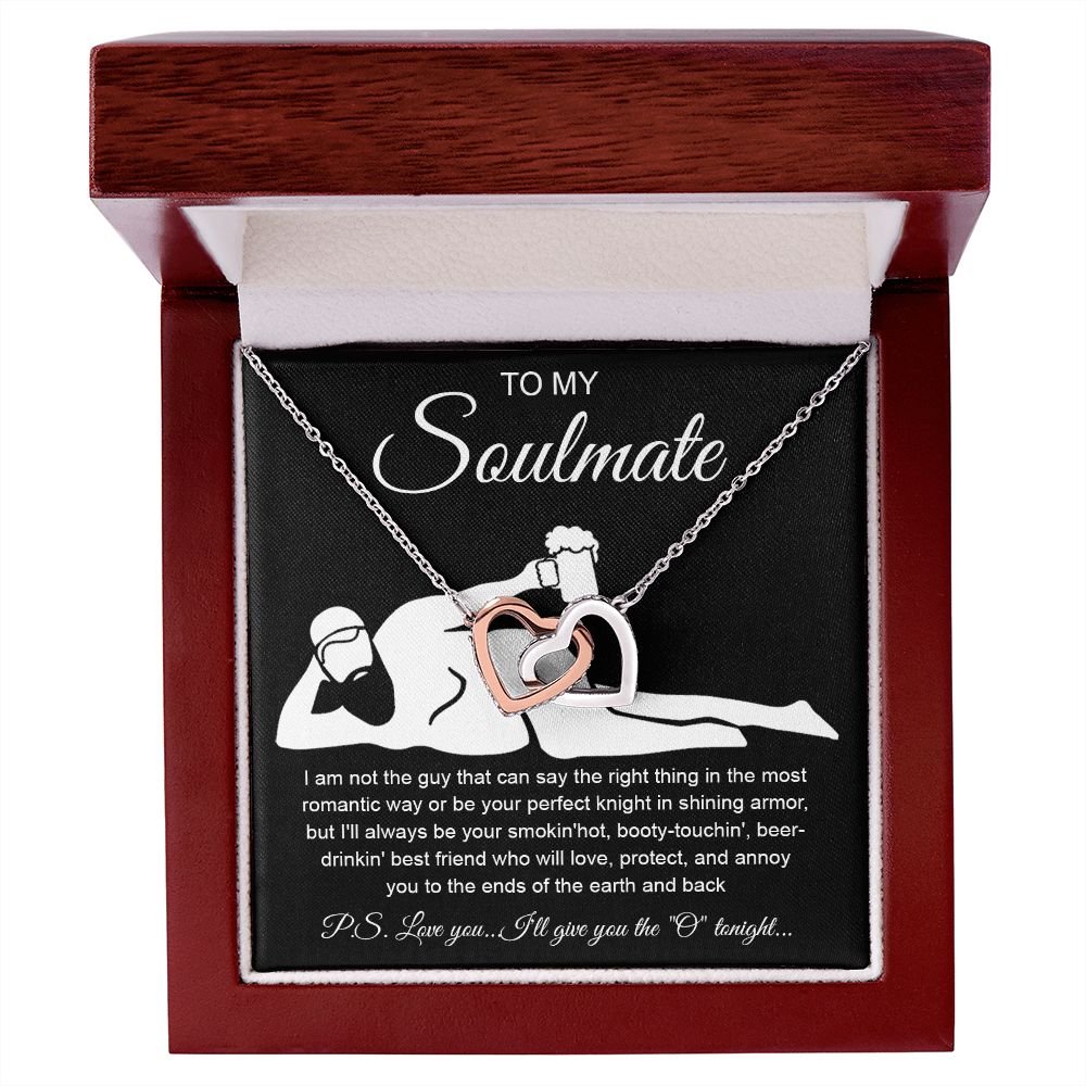 To My Soulmate Necklace For Women, Funny Gifts For Girlfriend,Valentine Christmas Presents For Girlfriend, Best Birthday Meaningful Gift Ideas For Wife, Women Romantic Jewelry For Her Anniversary Message Card and Gift Box Styles Interlocking Heart