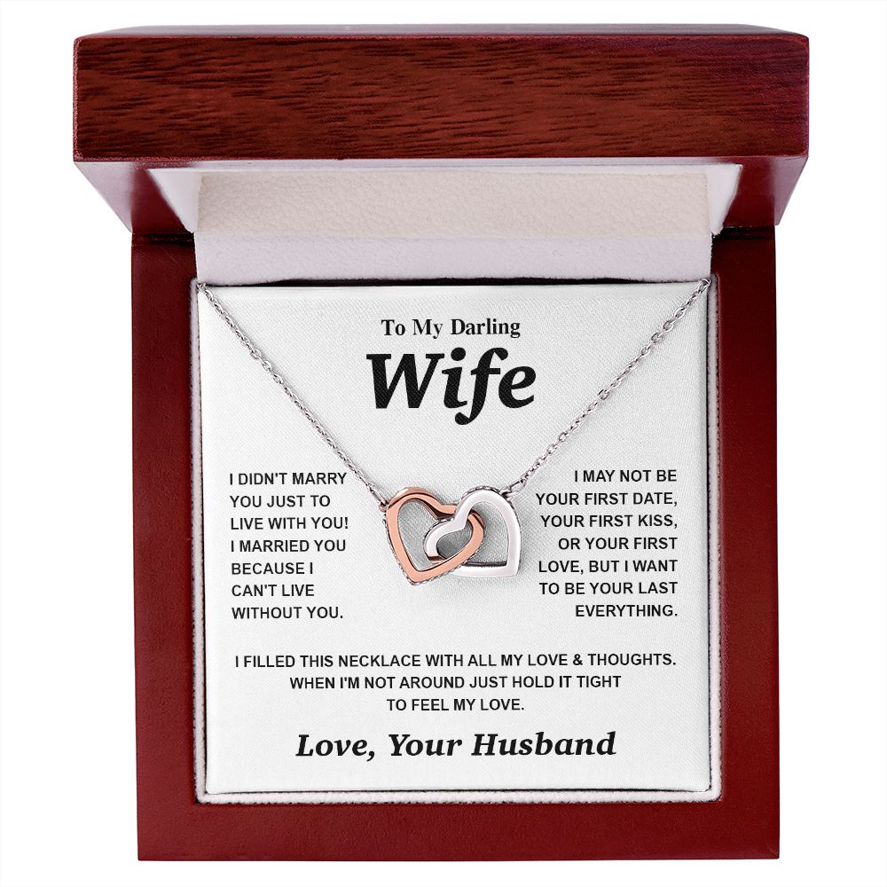 Valentine Gifts for Wife Necklace from Husband- Gifts for Wife from Husband, Birthday Gifts for Her Gifts Soulmate Message Card and Necklace Gift Box Gift Box Styles on Birthday, Wedding, Anniversary, Valentine Interlocking Heart