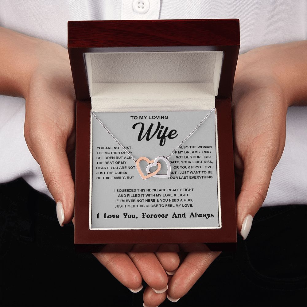 Soulmate Necklace For Women, To My Wife, Soulmate Gifts For Her, Future Wife Necklace, Necklaces For Girlfriend, To My Wife Necklace, Wife Necklace From Husband Necklace Message Card and Gift Box Styles on Birthday, Christmas, Valentine Interlocking Heart