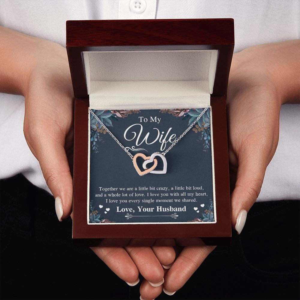 Valentine Gifts To My Soulmate Necklace Gift for Wife from Husband, Soulmate Anniversary Gifts, Gift for Soulmate Necklace Message Card and Necklace Gift Box Gift Box Styles on Birthday, Wedding, Anniversary, Valentine Interlocking Heart