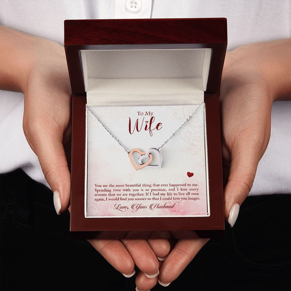 Couples Gifts,My Wife Girlfriend Necklace Gifts From Husband, Wedding Anniversary Jewelry For Wife From Husband, Wife Birthday From Husband, To My Beautiful Wife Girlfriend Message Card and Gift Box styles On Birthday, Christmas, Anniversary  Interlocking
