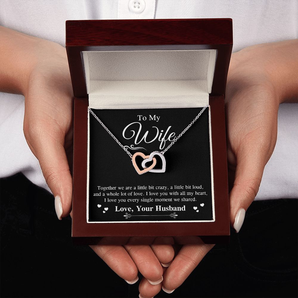 Valentine To My Soulmate Necklace Gifts for Wife from Husband, Wife Anniversary Gifts, Gift for Soulmate Necklace Message Card and Necklace Gift Box Gift Box Styles on Birthday, Wedding, Anniversary, Valentine Interlocking Heart