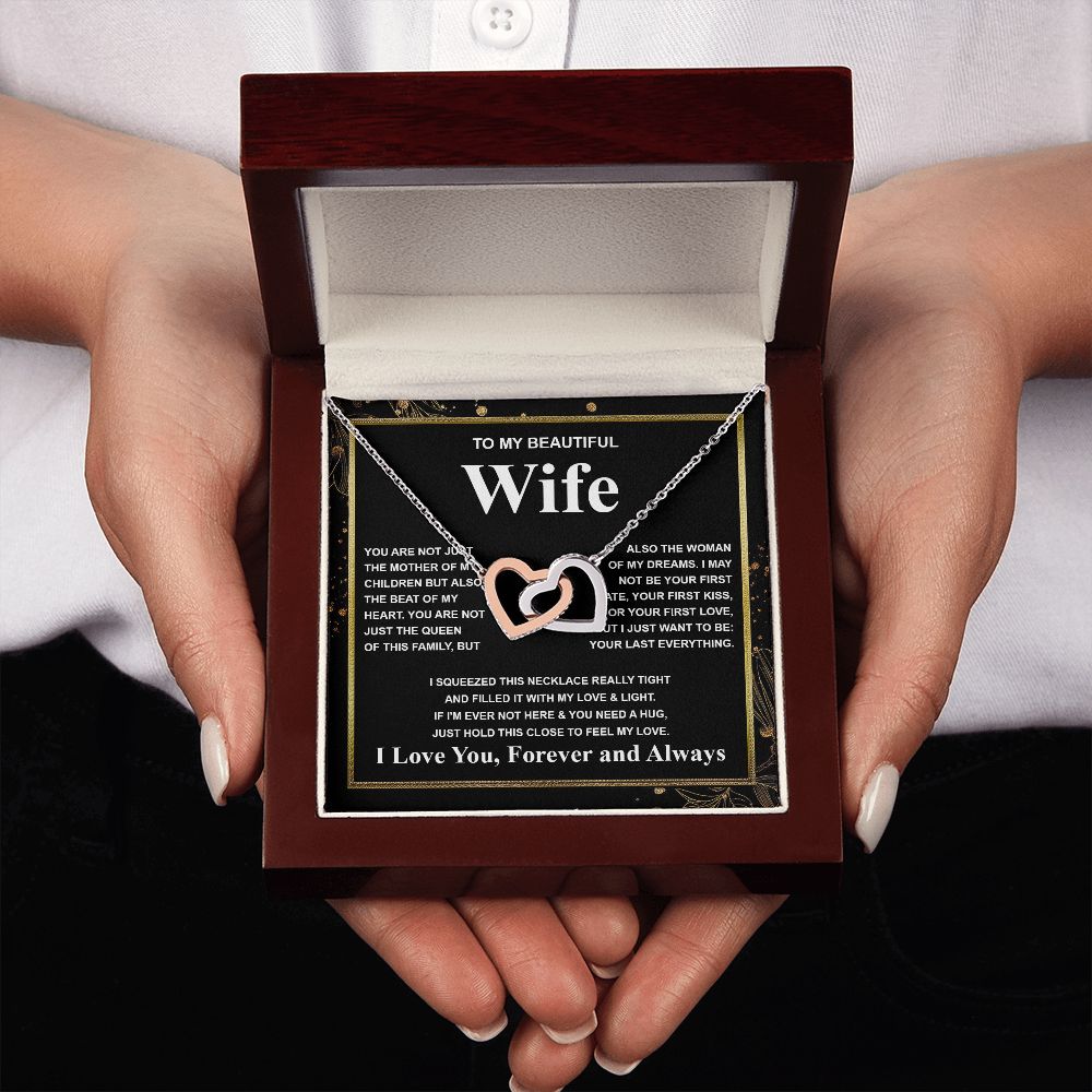 Gifts For Wife Birthday Gifts From Husband Necklace Valentines Days, Necklace for Future Soulmate, Valentine Wedding Jewelry for Wife Necklace Gifts from Husband - Soulmate Gift Necklace with Message Card and Gift Box Interlocking Heart