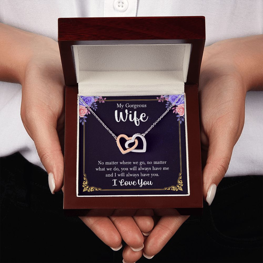 To My Wife Necklace Romantic Gifts For Her Unique Necklaces For Wife From Husband Cute Valentines Day Anniversary Birthday, Love Knot Meaningful Necklace Message Card and Gift Box Styles on Birthday, Christmas, Anniversary  Interlocking Heart