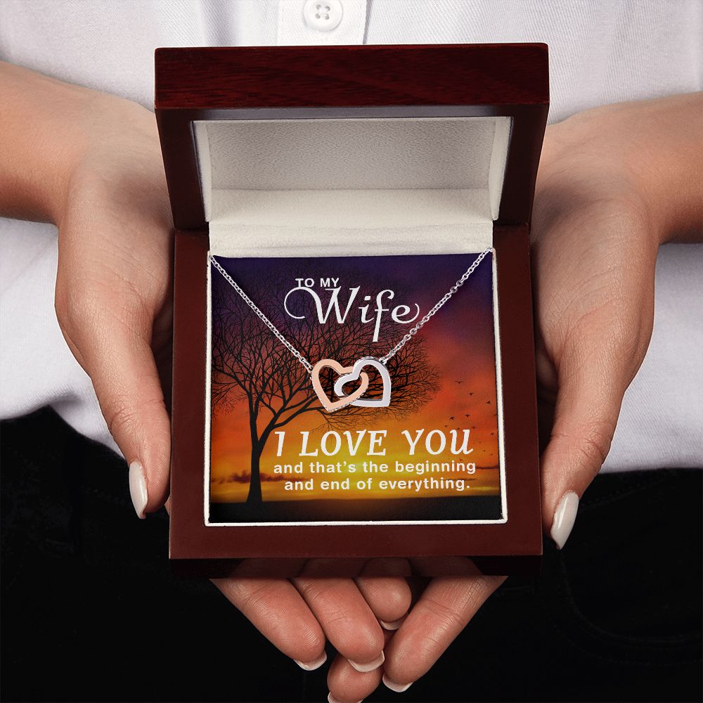 Birthday For Wife, Love Necklace Gifts For Wife From Husband, To My Soulmate Necklace For Women, To My Wife Necklace Wedding Anniversary, Love Knot Meaningful Necklace Message Card and Gift Box Styles on Birthday, Christmas, Anniversary Interlocking Heart