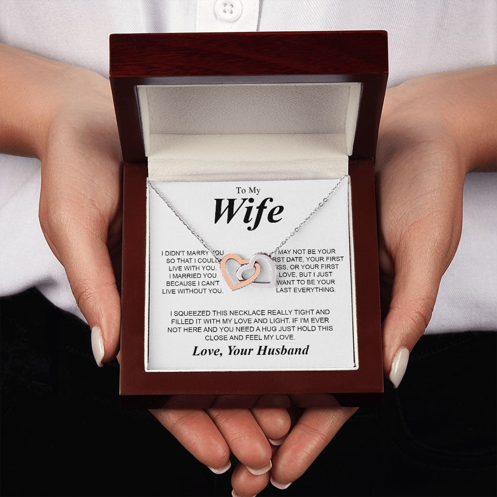 To My Beautiful Soulmate Necklace Gifts for Wife from Husband, Soulmate Valentine Gifts, Gift for Soulmate Necklace Message Card and Necklace Gift Box Gift Box Styles on Birthday, Wedding, Anniversary, Valentine Interlocking Heart