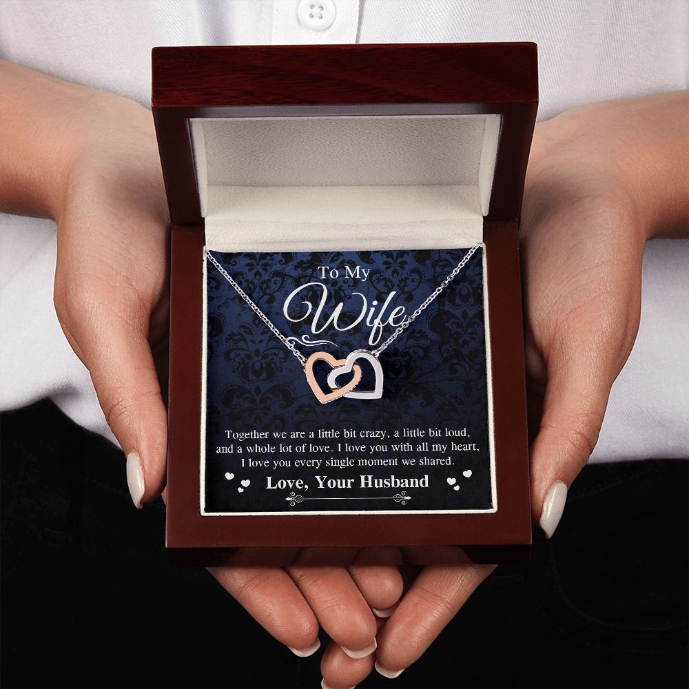 Valentine Gifts To My Soulmate Necklace Gifts for Wife from Husband, Wife Anniversary Gifts, Gift for Soulmate Necklace Message Card and Necklace Gift Box Gift Box Styles on Birthday, Wedding, Anniversary, Valentine Interlocking Heart