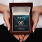 To My True Girlfriend Necklace, Brother to Sister, Birthday For Sister from Brother, I Love You, Love Knot Meaningful Necklace Message Card and Gift Box Styles on Birthday, Christmas, Anniversary Interlocking Heart