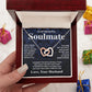 Soulmate Necklace Gift From Husband To My Badass Wife Valentines Day Anniversary Jewelry with Message Card and Gift Box. Gift for Wife. Necklace Gift Set for Wife Message Card and Necklace Gifts Box Gift Box Styles Interlocking Heart