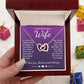 To My Beautiful Wife Necklace Gift, Soulmate for Wife Birthday Gifts from Husband, Valentine for Women, Soulmate Gifts, Message Card and Necklace Gifts Box Gift Box Styles on Birthday, Wedding, Anniversary, Valentine Interlocking Heart