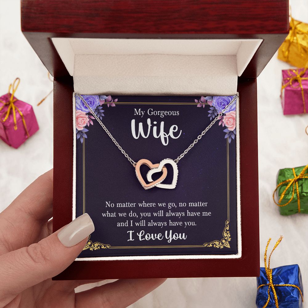 To My Wife Necklace Romantic Gifts For Her Unique Necklaces For Wife From Husband Cute Valentines Day Anniversary Birthday, Love Knot Meaningful Necklace Message Card and Gift Box Styles on Birthday, Christmas, Anniversary  Interlocking Heart