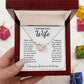 To My Beautiful Wife Necklace Gift for Her, Soulmate for Wife Birthday Gifts from Husband, Anniversary for Women, Soulmate Gifts, Message Card and Necklace Gifts Box Gift Box Styles on Birthday, Wedding, Anniversary, Valentine Interlocking Heart
