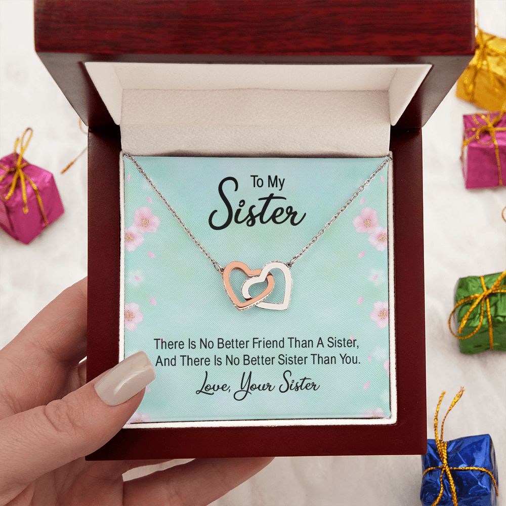 Couples Gifts, To My Sister Necklace Gifts From Husband, Wedding Anniversary Jewelry For Wife From Husband, Wife Birthday From Husband, To My Soulmate Message Card and Gift Box styles On Birthday, Christmas, Anniversary  Interlocking Heart