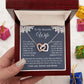 Wife Necklace Gift for Her, Soulmate Jewelry, Necklace for Future Wife, Wedding Anniversary Jewelry for Wife Necklace Gifts from Husband - Soulmate Gift Necklace with Message Card and Gift Box Interlocking Heart
