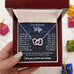 To My Wife Necklace Gift for Her, Soulmate Jewelry, Necklaces for Wife from Husband, Wedding To My Wife Necklace, Soulmate Gifts, Necklace Message Card and Gift Box Styles on Birthday, Wedding, Anniversary, Valentine Interlocking Heart