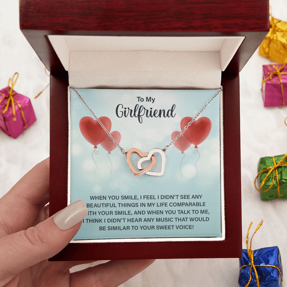 Love Knot Necklace To My Girlfriend Gifts From Boyfriend, Girlfriend Jewelry, Girlfriend Birthday Anniversary For Girlfriend Gift, Necklace Message Card and Gift Box Styles on Birthday, Christmas, Anniversary Interlocking Heart