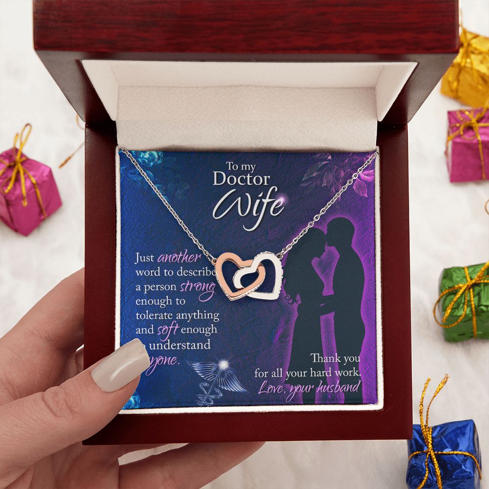 Couples Gifts,To My Doctor Wife Girlfriend Necklace Gifts From Husband, Wedding Anniversary Jewelry For Wife From Husband, Wife Birthday From Husband, To My Beautiful Wife Girlfriend Message Card and Gift Box styles On Birthday, Christmas, Anniversary Int