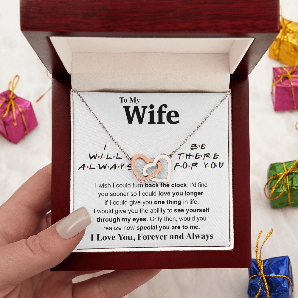 To My Wife Necklace To My Future Wife Gifts, Promise Necklace For Her, Fiance Gifts For Her, Valentine Gifts For Soulmate From Husband With Message Card Box LED, Soulmate Necklace For Women, To My Wife Necklace Interlocking Heart