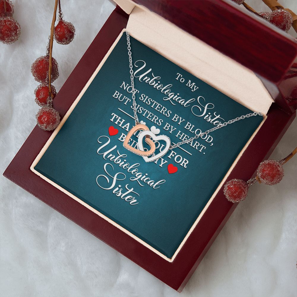 Wife Necklace Gifts From Husband, Wedding Anniversary Jewelry For Wife From Husband, Wife Birthday Gifts From Husband, To My Unbiological Sister Message Card and Gift Box styles On Birthday, Christmas, Anniversary Interlocking Heart