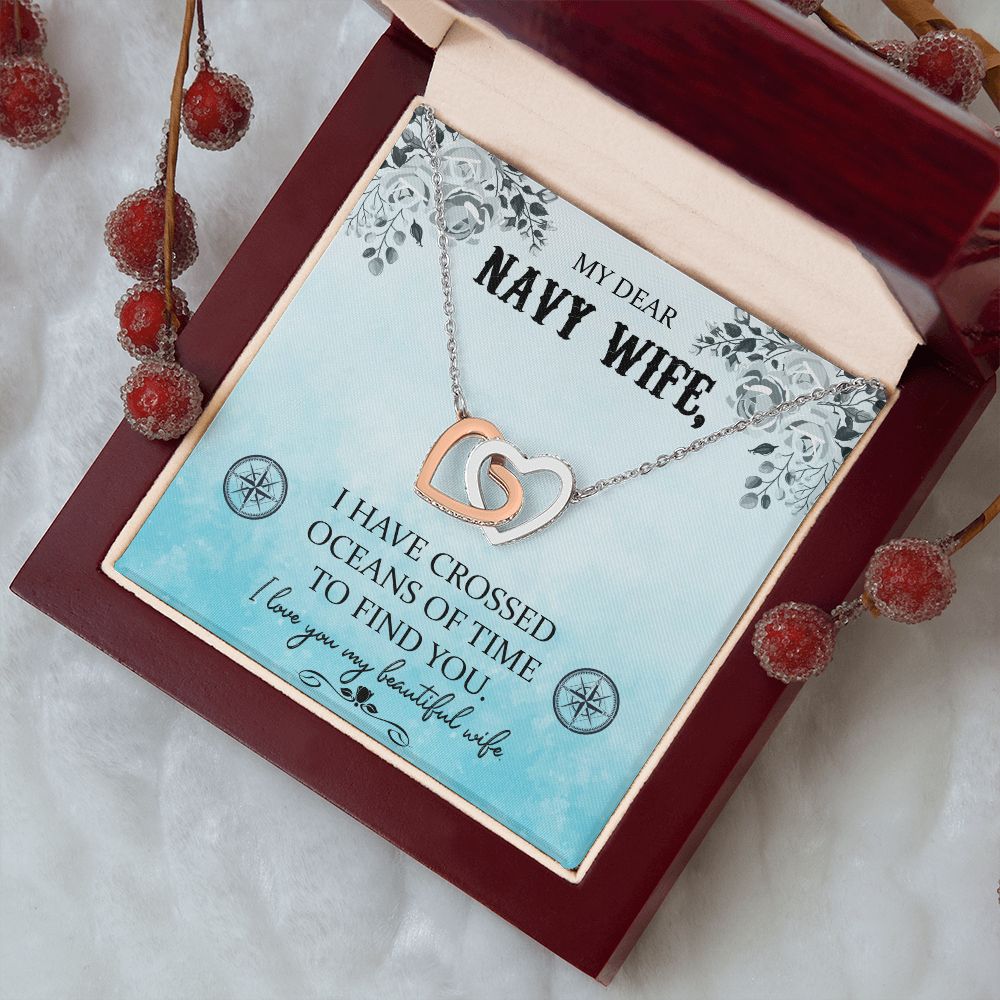 Couples Gifts, Dear Wife Necklace Gifts From Husband, Wedding Anniversary Jewelry For Wife From Husband, Wife Birthday From Husband, To My Beautiful Wife Girlfriend Message Card and Gift Box styles On Birthday, Christmas, Anniversary  Interlocking Heart