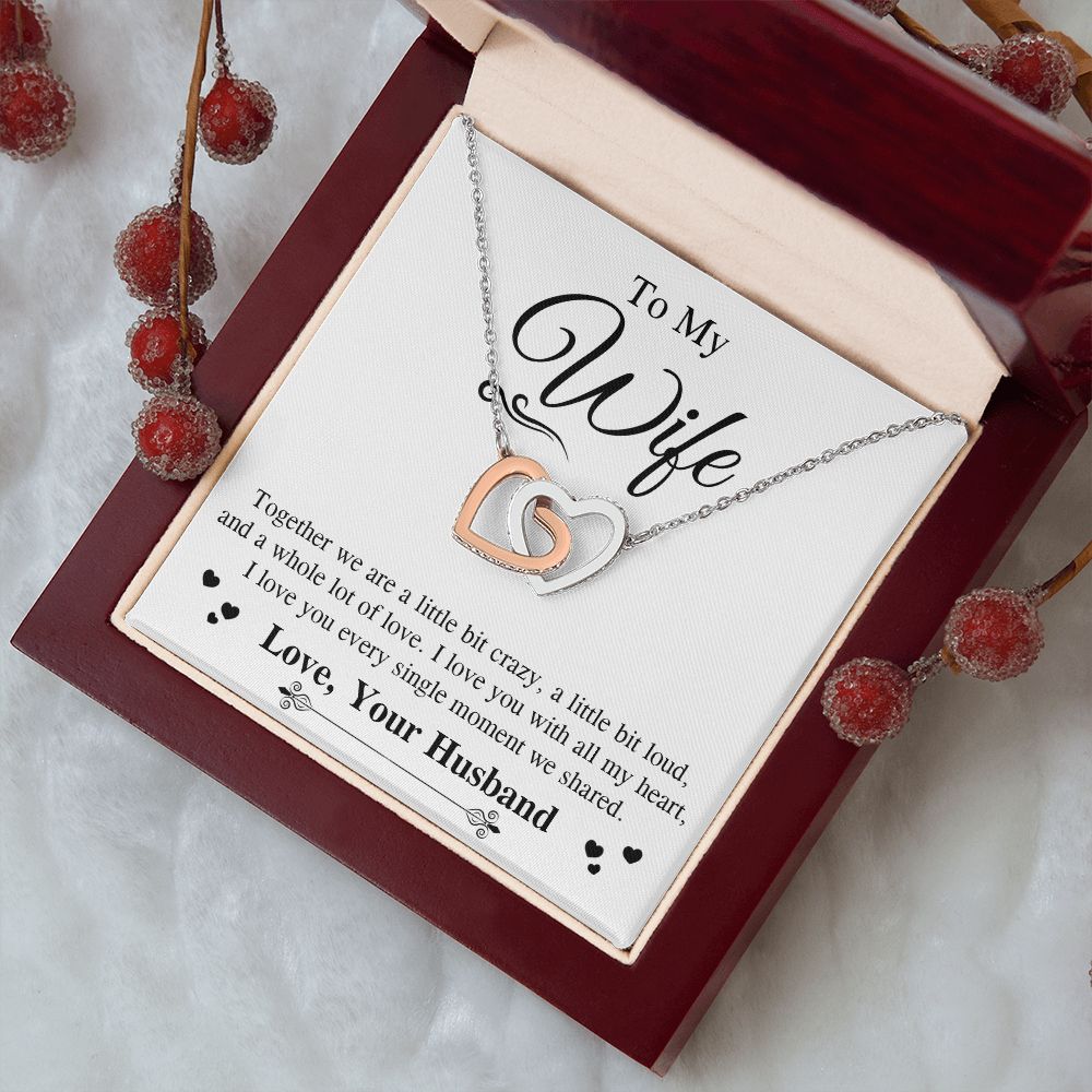 Valentine To My Soulmate Necklace Gifts for Wife from Husband, Soulmate Anniversary Gifts, Gift for Soulmate Necklace Message Card and Necklace Gift Box Gift Box Styles on Birthday, Wedding, Anniversary, Valentine Interlocking Heart