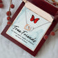 To My True Girlfriend Necklace, Brother to Sister, Birthday For Sister from Brother, Love Knot Meaningful Necklace Message Card and Gift Box Styles on Birthday, Christmas, Anniversary Interlocking Heart