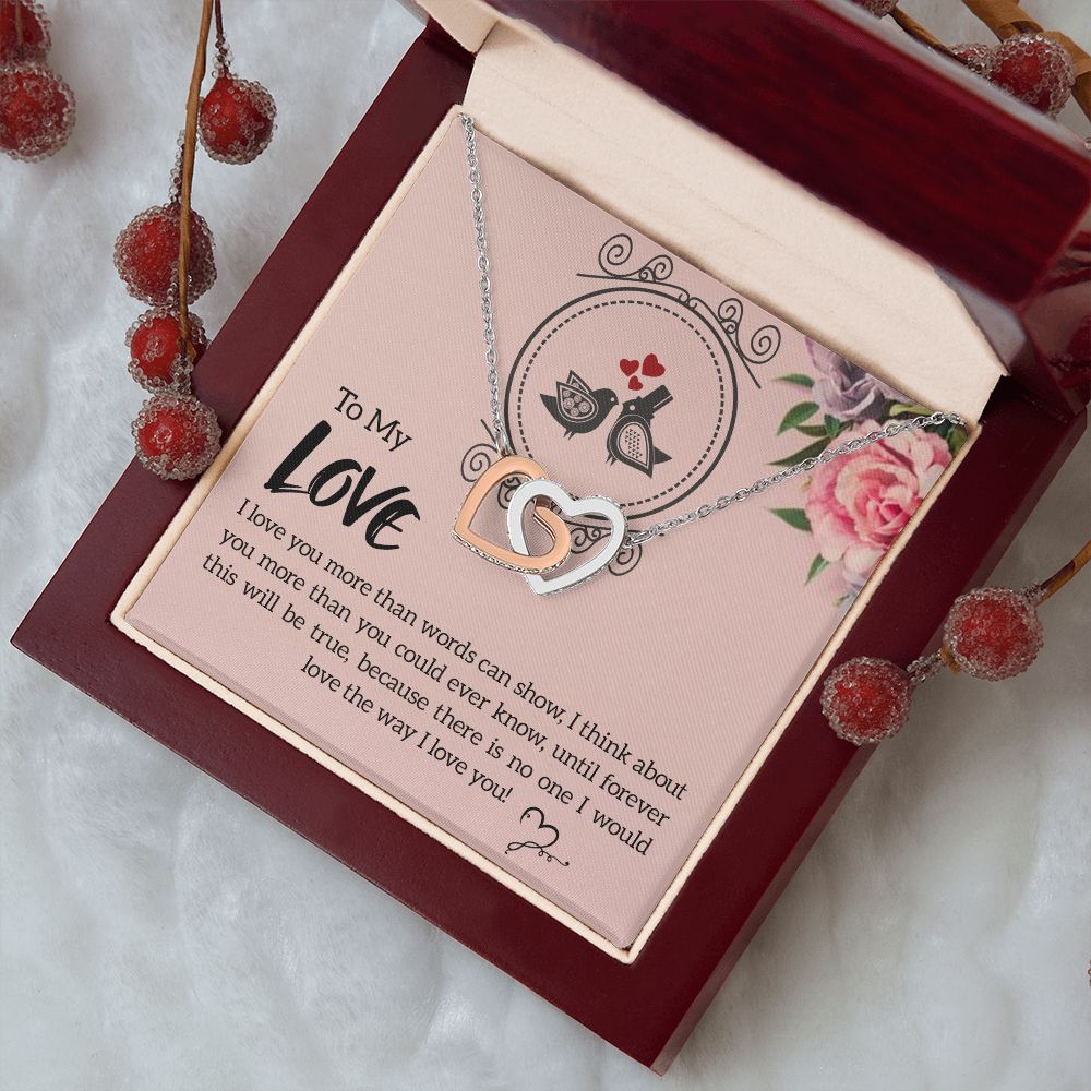 The Love Knot Necklace To My Love Knot Necklace, Happy First anniversary, Unique Gift from Husband, Best Jewelry for Wife, Dear Wife, Necklace Message Card and Gift Box Styles on Birthday, Christmas, Anniversary  Interlocking Heart