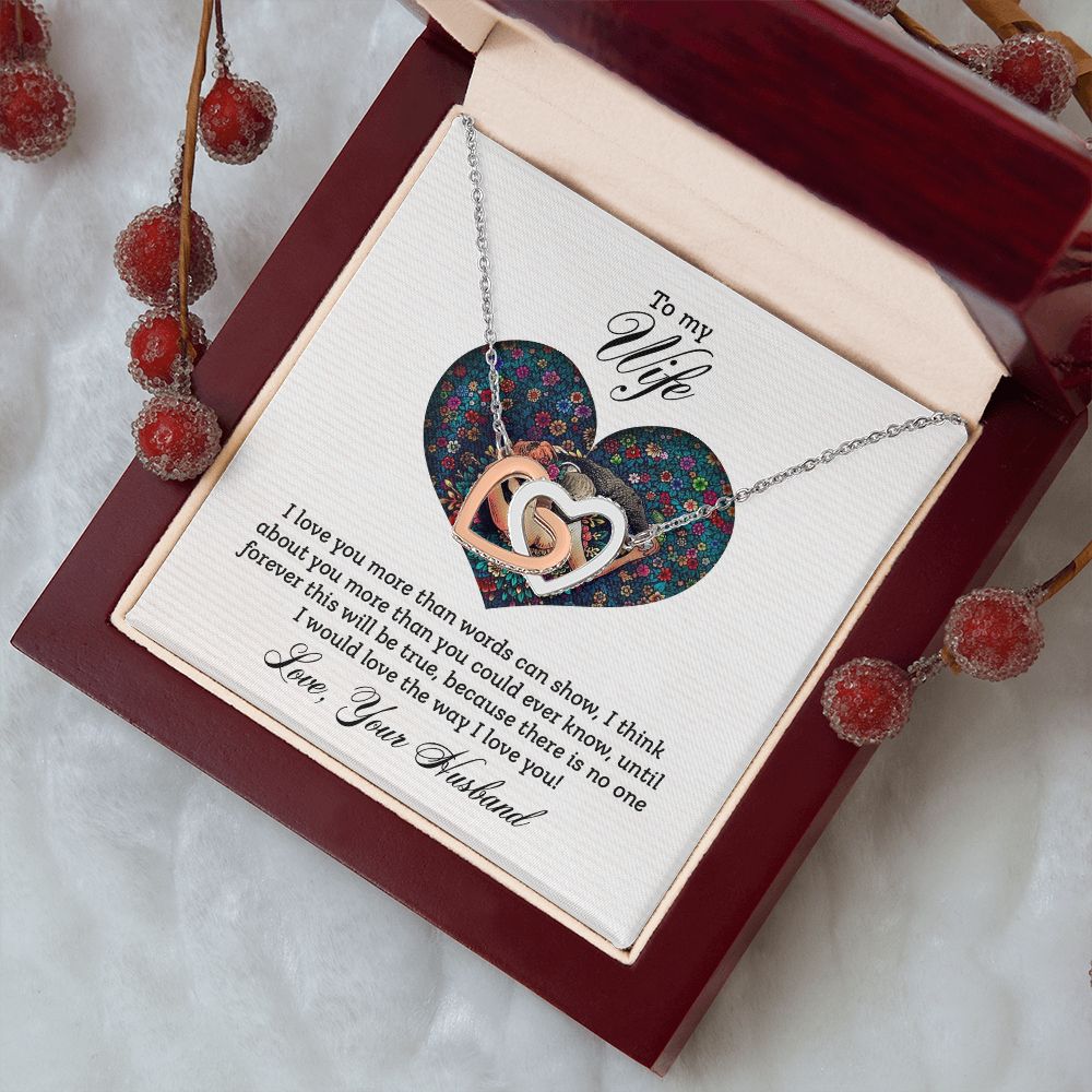 To My Wife Every Passing Second Gift Wife From Husband, Jewelry For Women, Jewelry For Wife, Love Knot Meaningful Necklace Message Card and Gift Box Styles on Birthday, Christmas, Anniversary Interlocking Heart